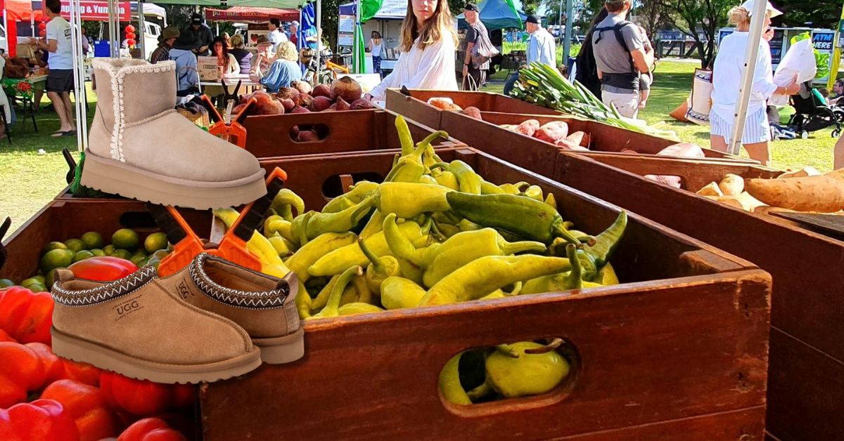 Bayron bay market and UGGs as symbol of cosy and practicality