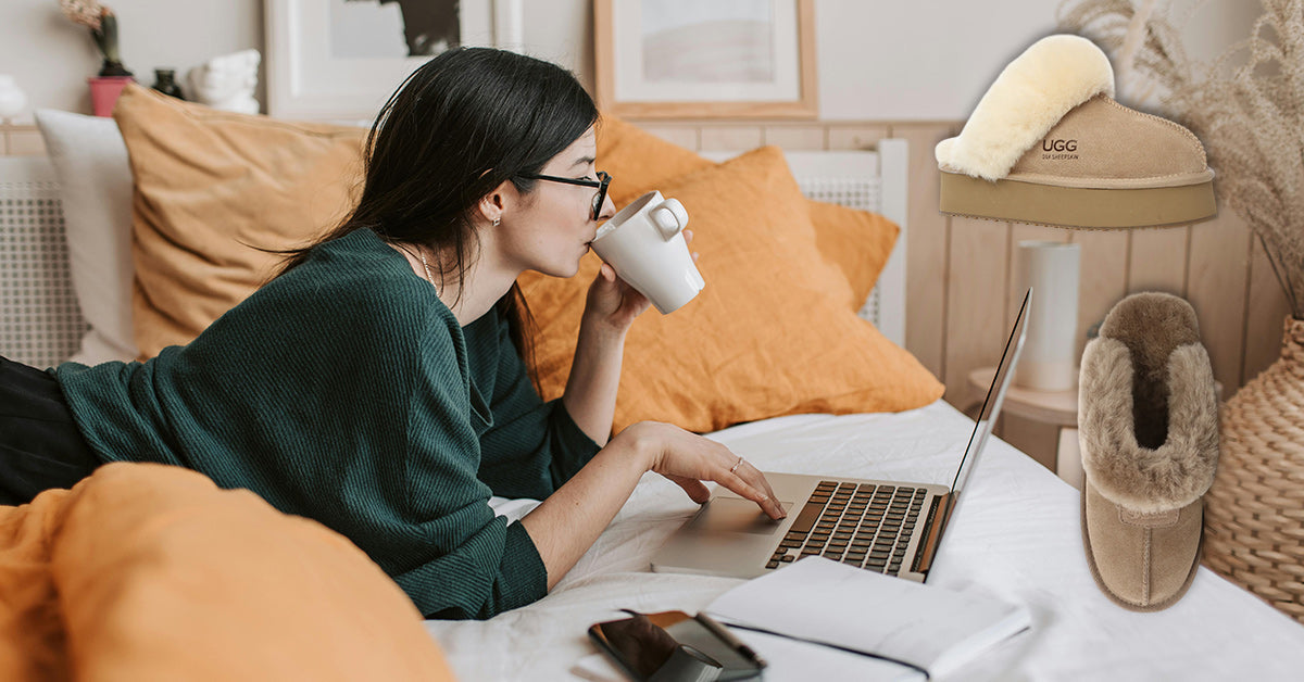cosy relaxed morning ritual with UGGs