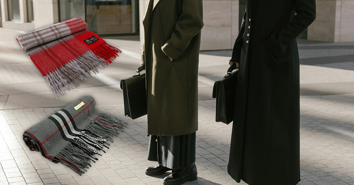 going outside feeling cosy with UGG scarves and oversized coat