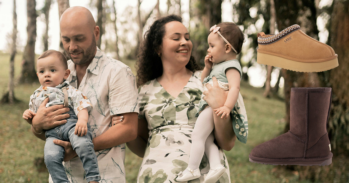 happy family ready for Sunday church while wearing UGGs Australia