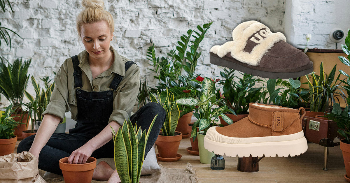 home gardening while wearing UGGs