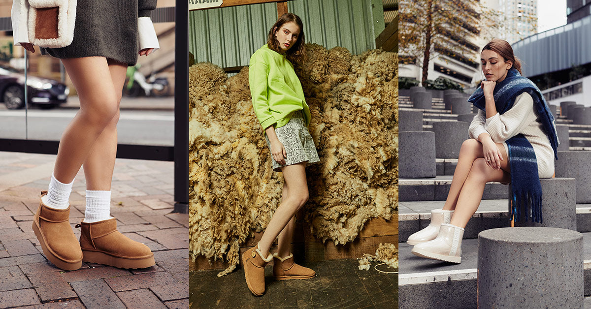 woman flexing their Australian-made UGG boots