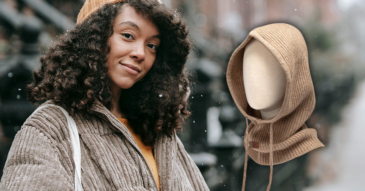 woman hanging out on winter while wearing UGG Snood