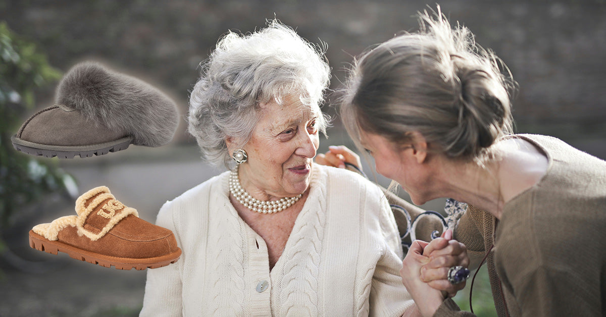 woman-happy-while-giving-ugg-fluffs-as-gift-to-her-nanna