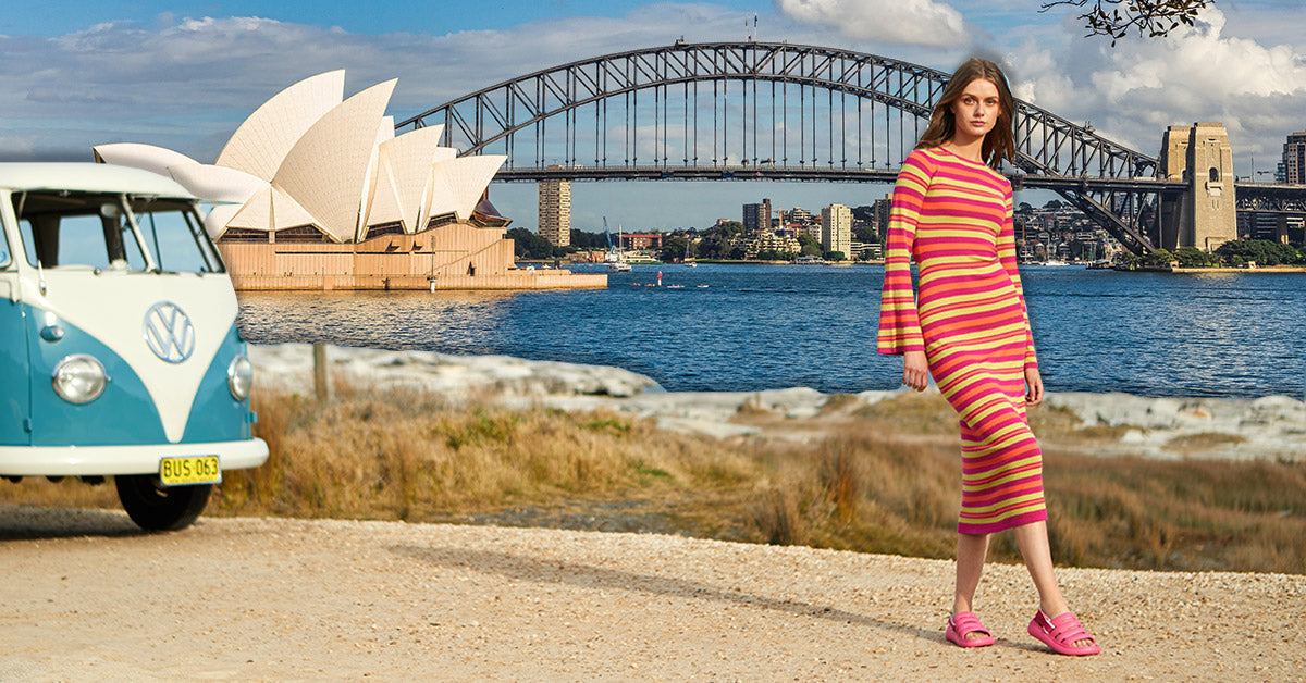 woman in Australia wearing UGG slides