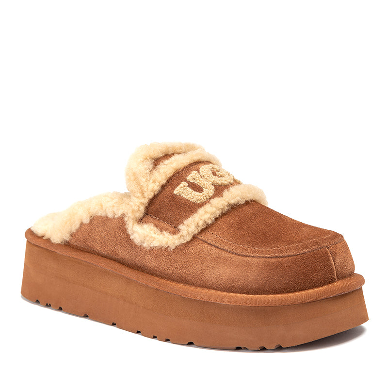 UGG Chloe Fluffy Platform Scuff