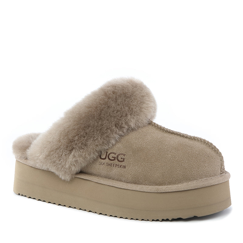 Platinum Platform Scuff Uggs