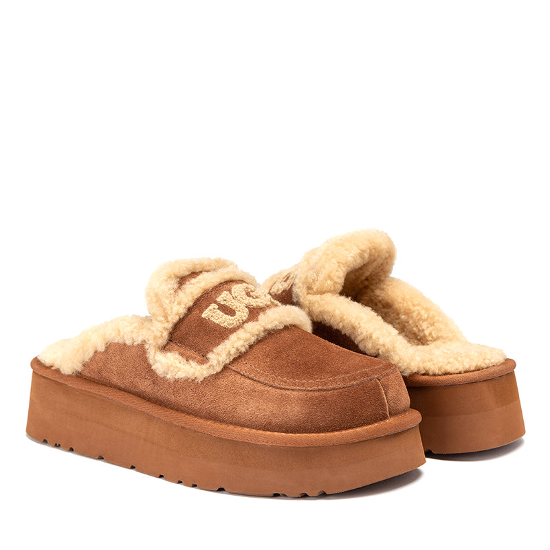 UGG Chloe Fluffy Platform Scuff