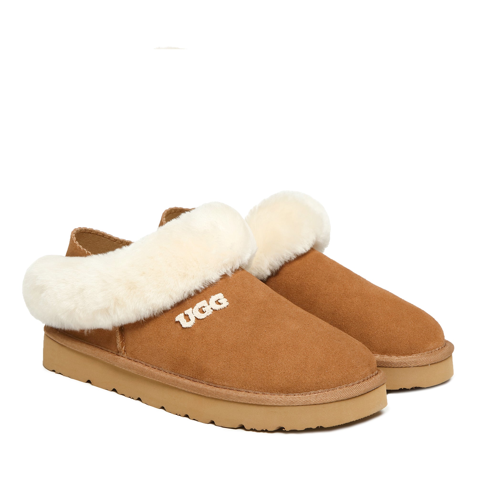 Fluffy Strap Slippers Logo Uggs