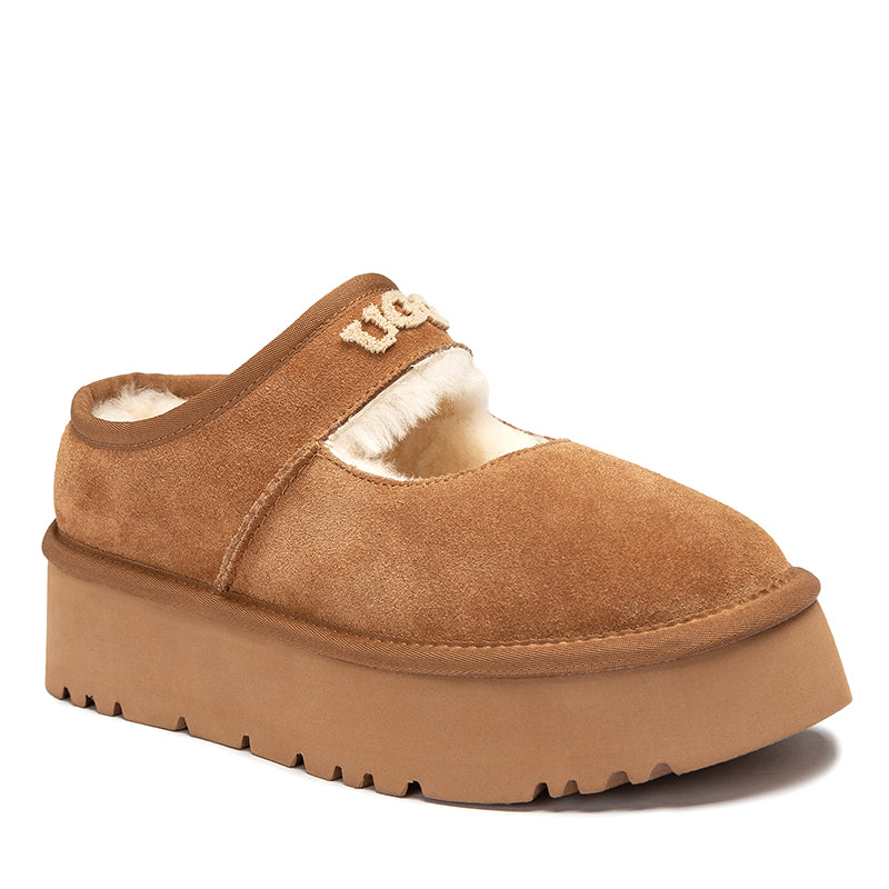 UGG Jaze Logo Platform Slippers