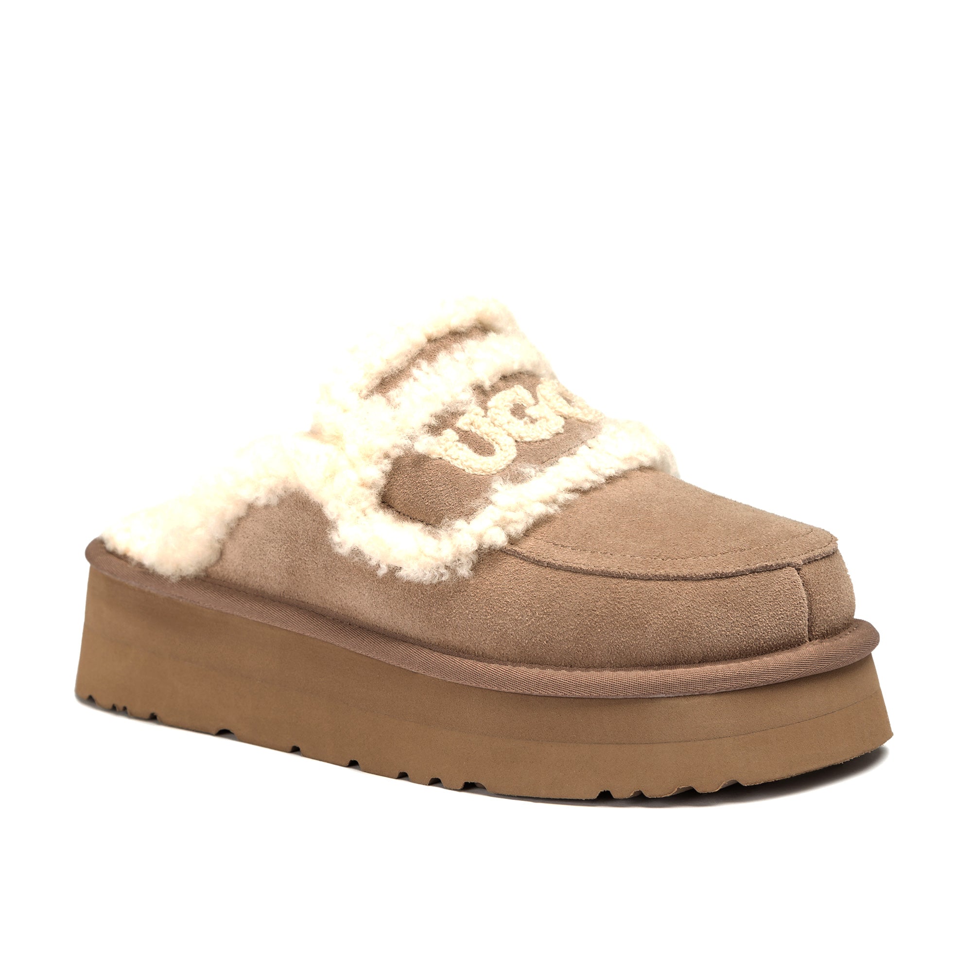 UGG Chloe Fluffy Platform Scuff