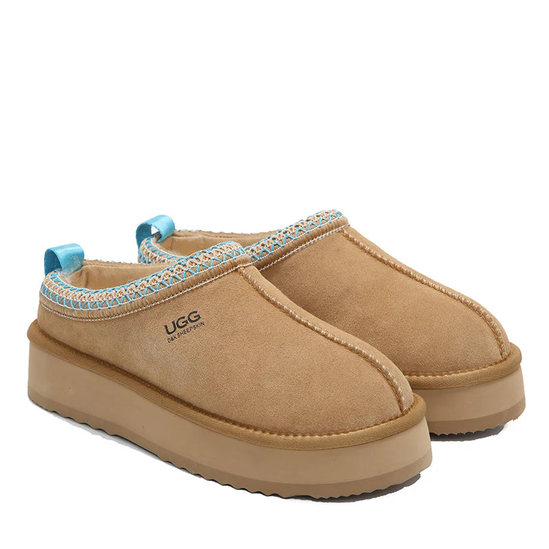 Platinum Tassie Platform Ugg Slippers
