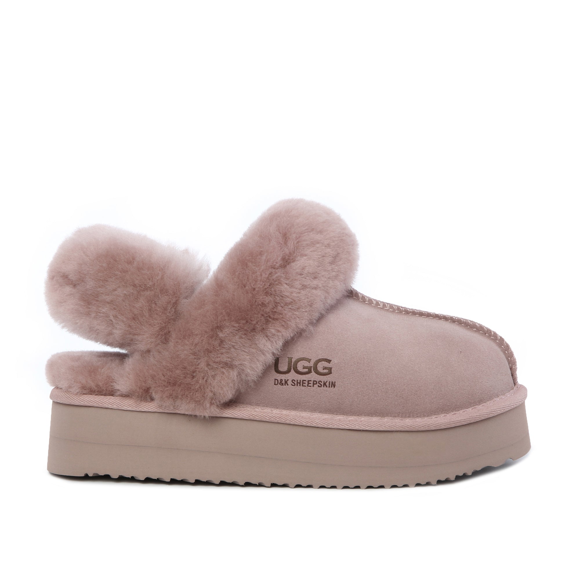 Fluffy Strappy Platform Scuff Uggs