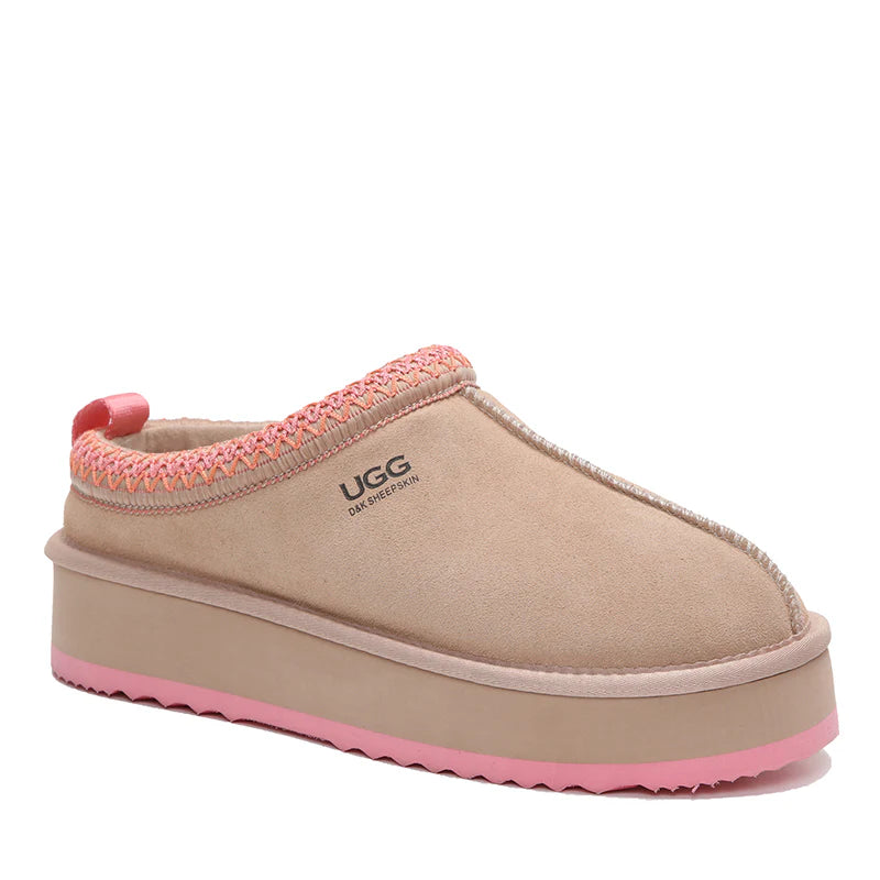 Platinum Tassie Platform Ugg Slippers