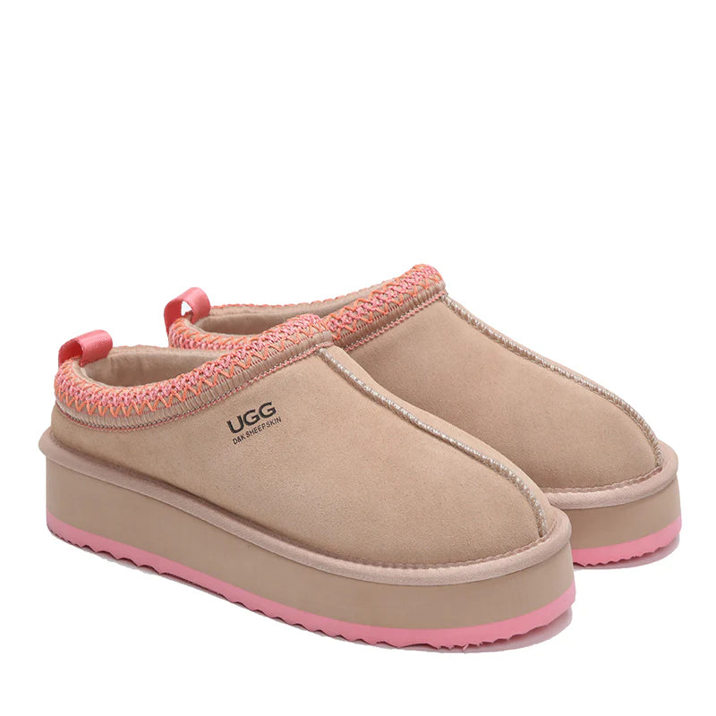 Platinum Tassie Platform Ugg Slippers