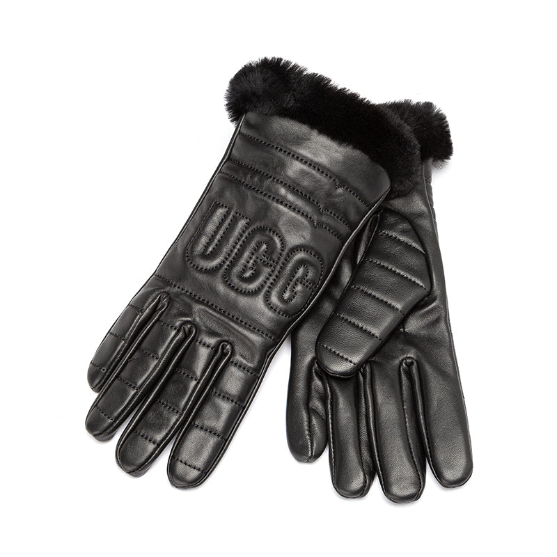 Fluffy Leather Gloves Uggs