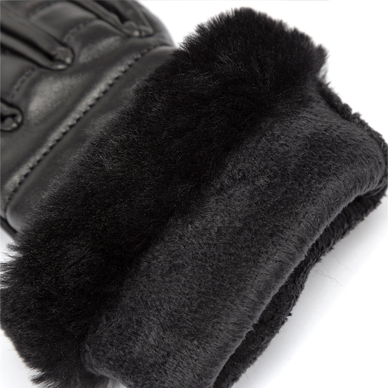 Fluffy Leather Gloves Uggs