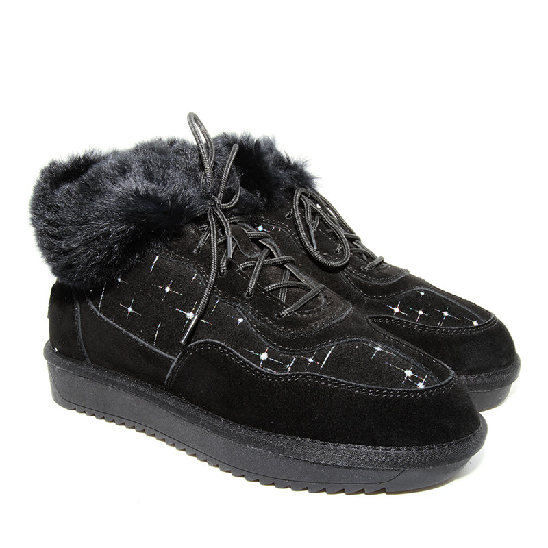 Lace up Fluffy Uggs
