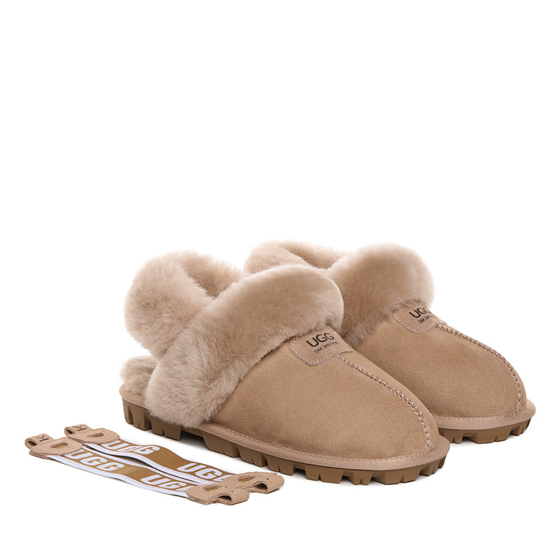 Fluffy Strap Ladies Scuff Uggs