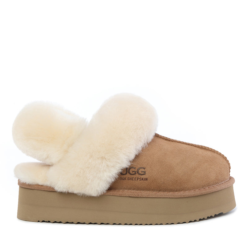 Fluffy Strappy Platform Scuff Uggs