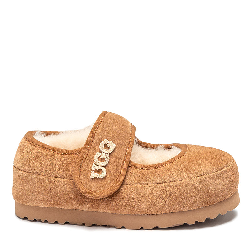 Kids Velcro Ugg Slippers