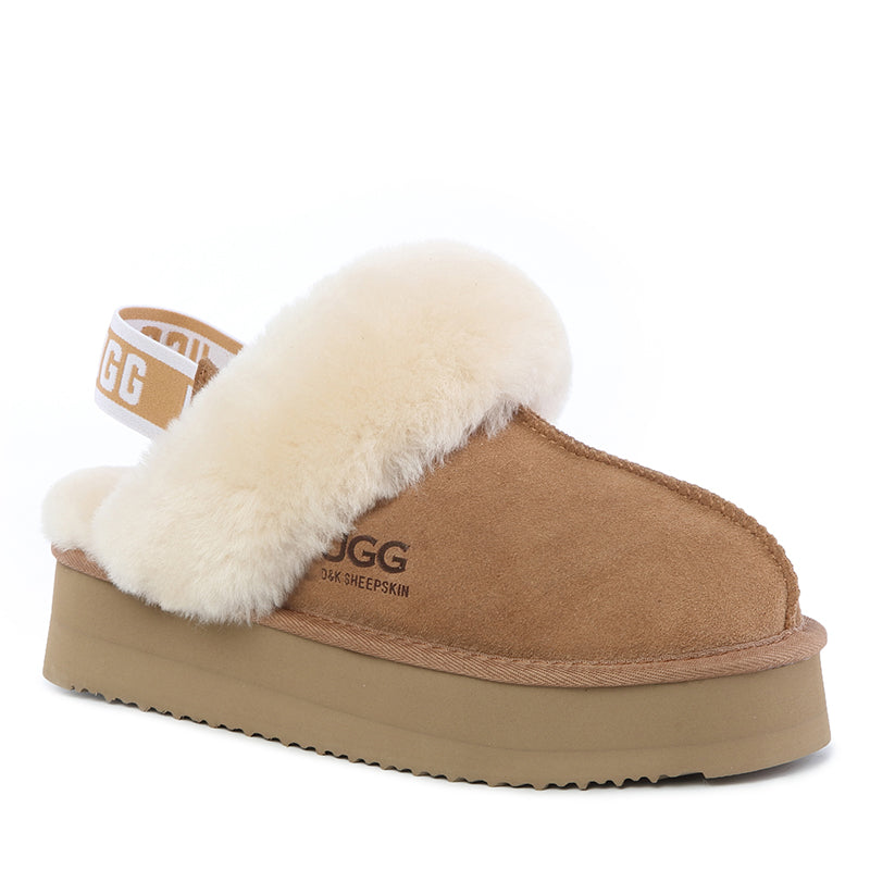 Fluffy Strappy Platform Scuff Uggs