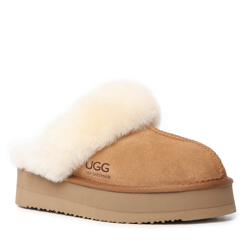 Platinum Platform Scuff Uggs