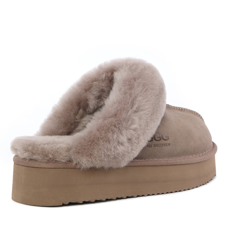Fluffy Strappy Platform Scuff Uggs