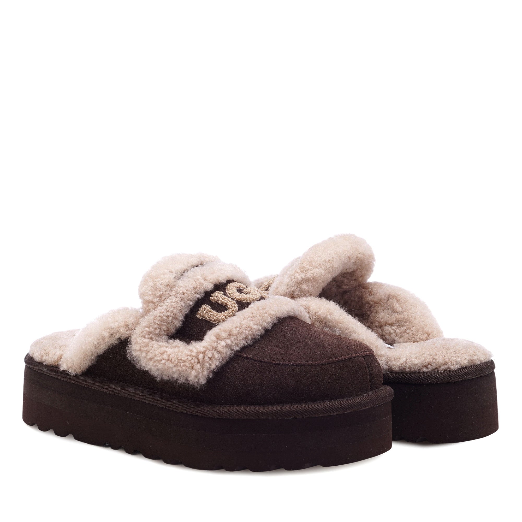 Logo Shearling Platform Uggs (DETACHABLE FEATURE)