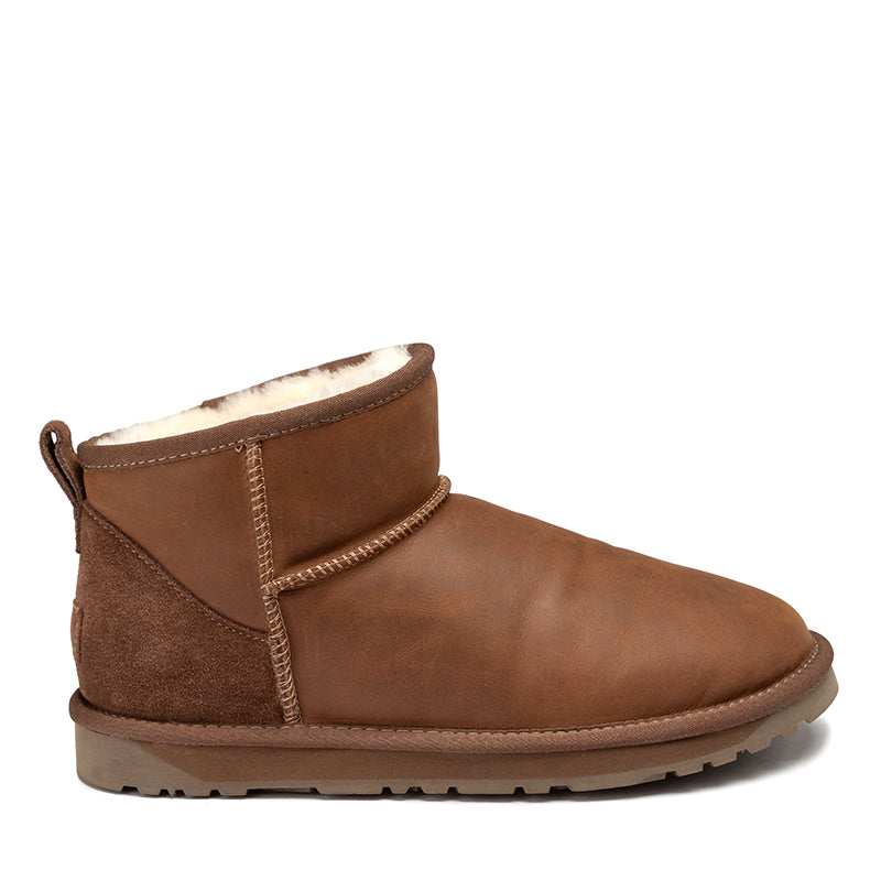 Mini Oiled Leather Ugg Boots