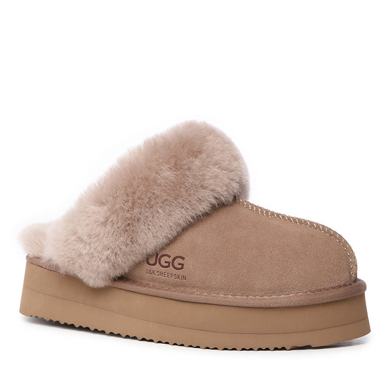 Platinum Platform Scuff Uggs