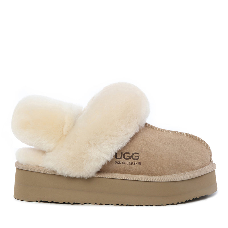 Fluffy Strappy Platform Scuff Uggs