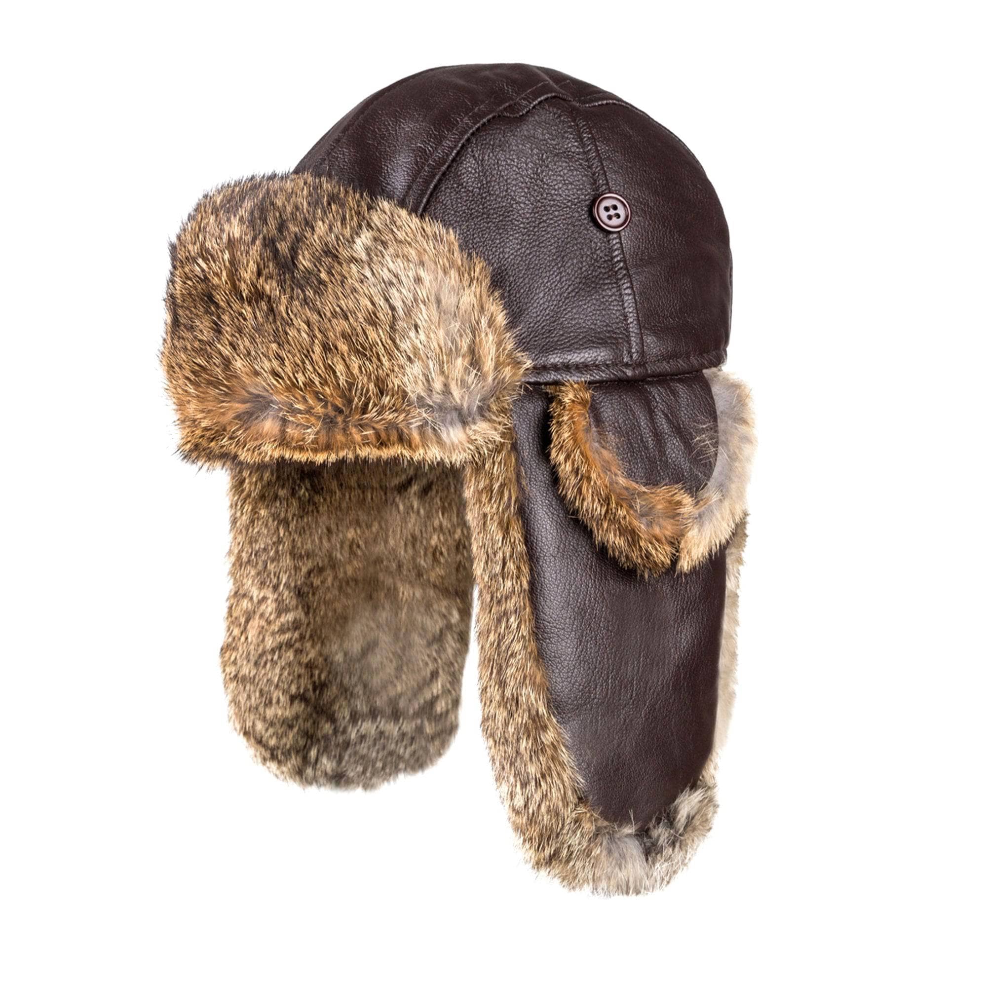 - UGG Aviator Leather Hat with Rabbit Fur - Original UGG Australia Classic