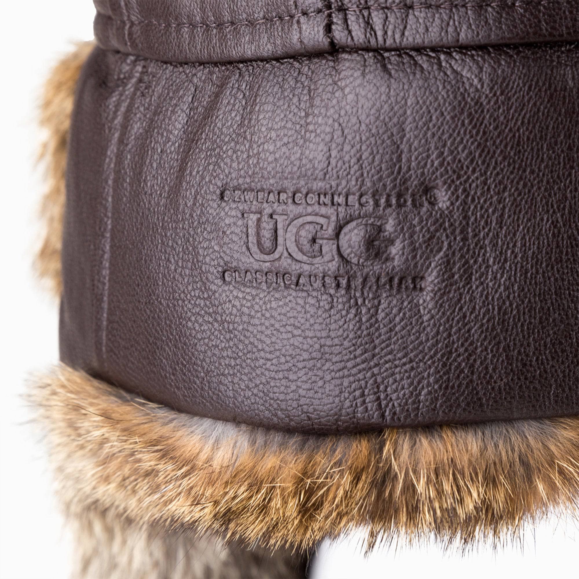 - UGG Aviator Leather Hat with Rabbit Fur - Original UGG Australia Classic