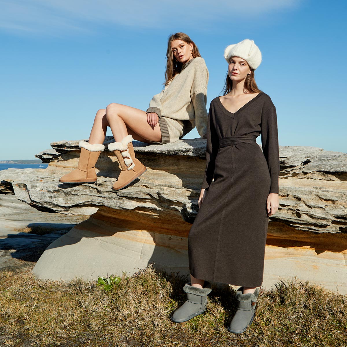 two girls traveling around Australia while wearing UGG boots