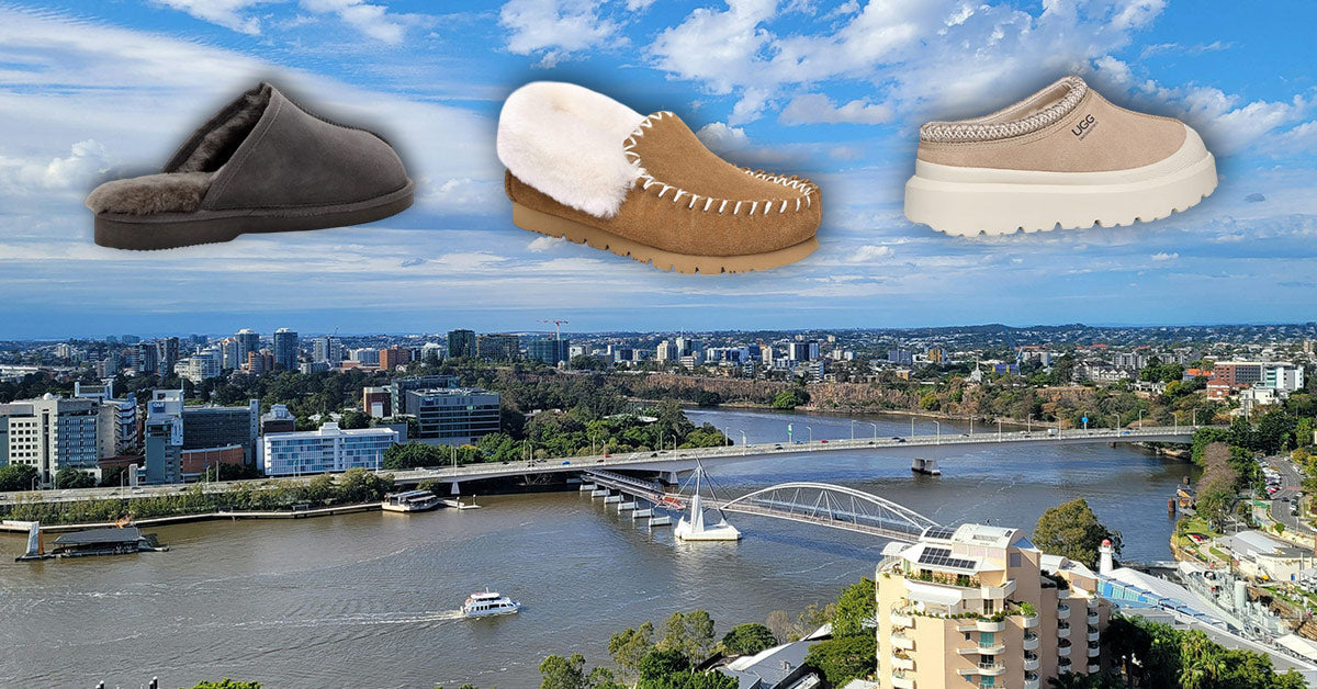 a view of Brisbane river with UGGs as perfect footwear for picnics
