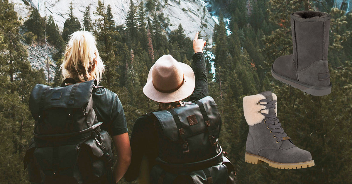 couple on their hiking trip wearing UGG Outdoor boots