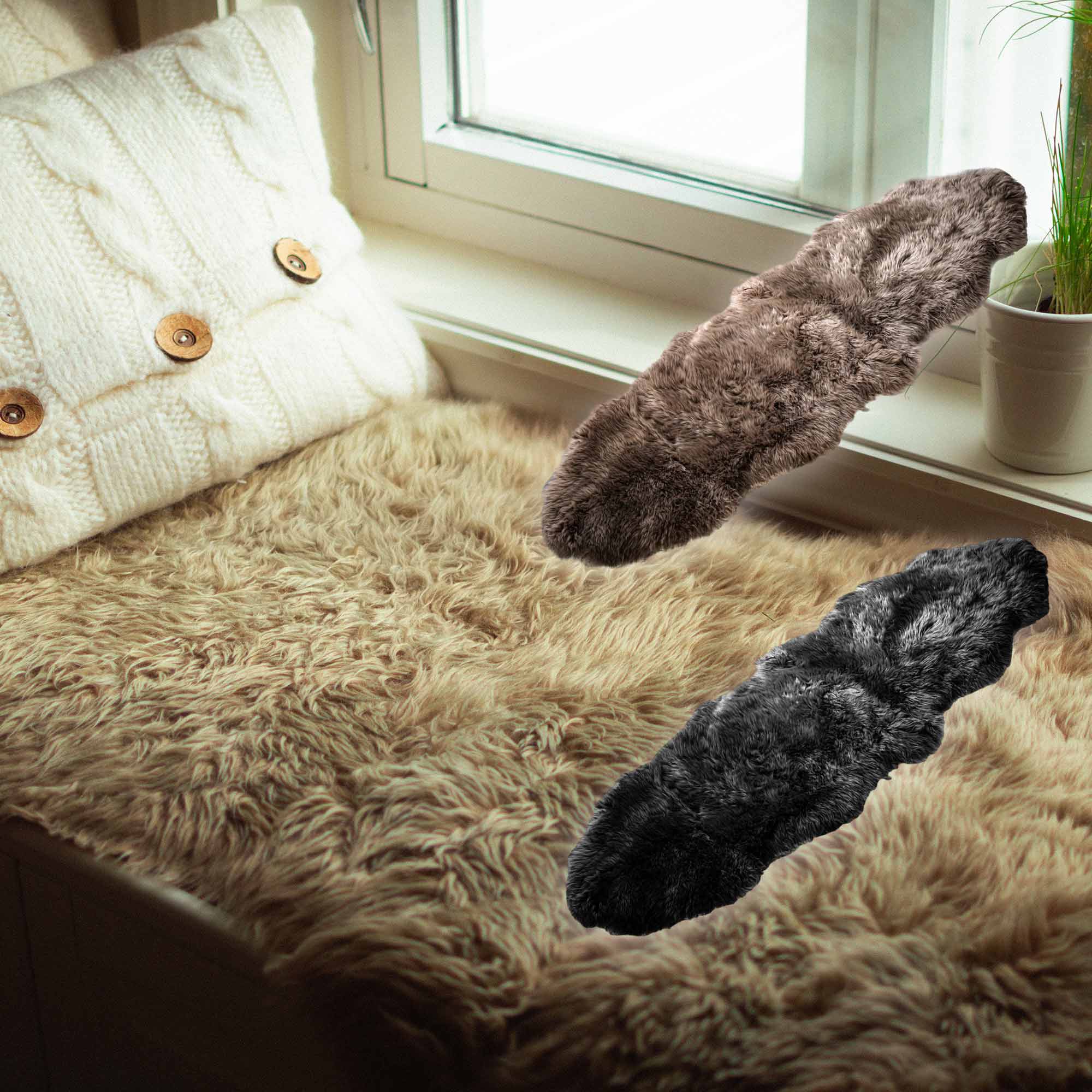 UGG sheepskin rug for bed cover as UGG accessories