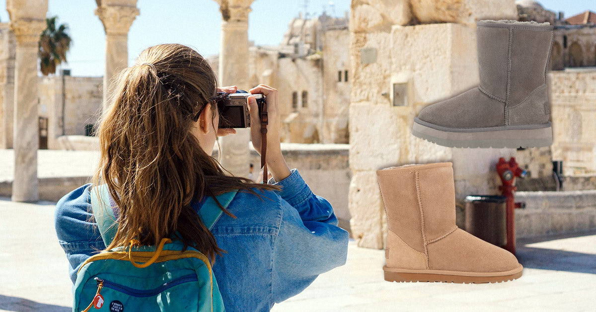 woman taking pictures of a beautiful scene from her urban vacation