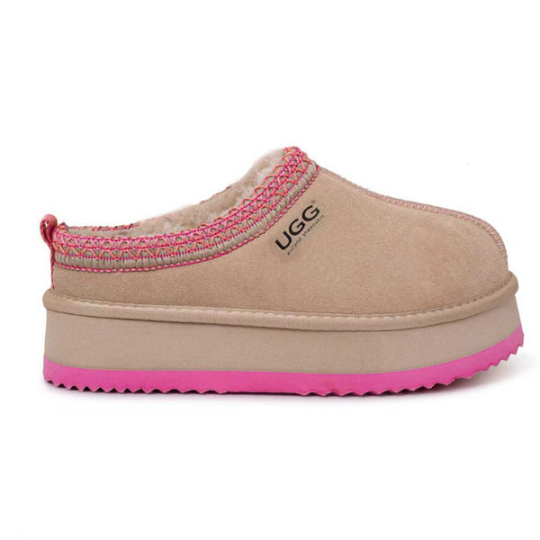 Premium Tassie Platform Ugg Slippers (Pink)