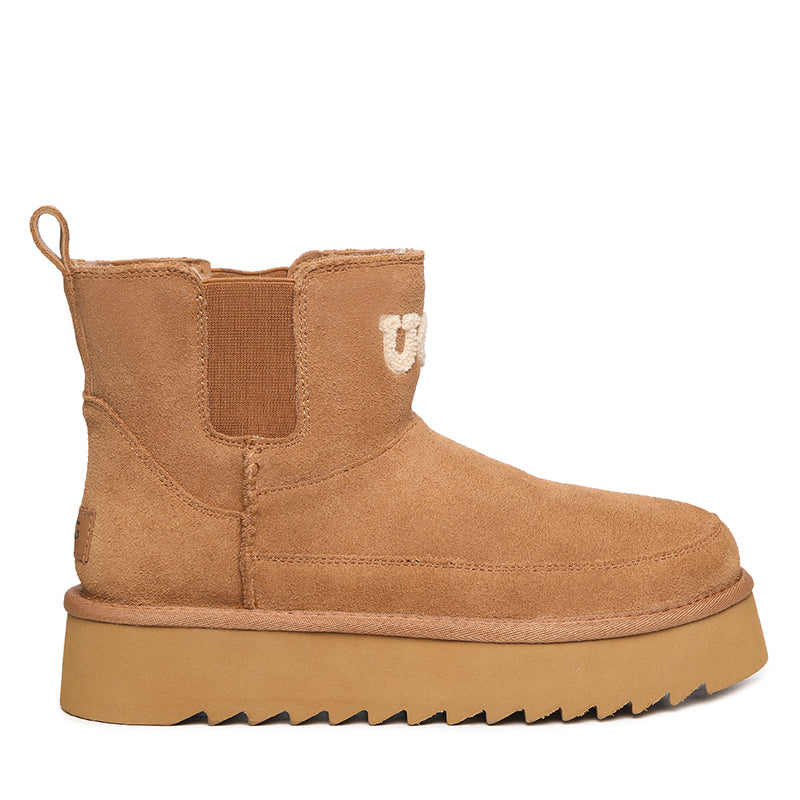 Ultimate Platform Logo Ugg Boots | Sheepskin with Lift