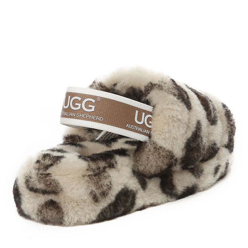 UGG Kids Puffy Leopard Slides