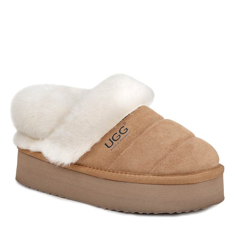 Uggs Riff Raff Premium Fluffy Platform Ugg Scuff