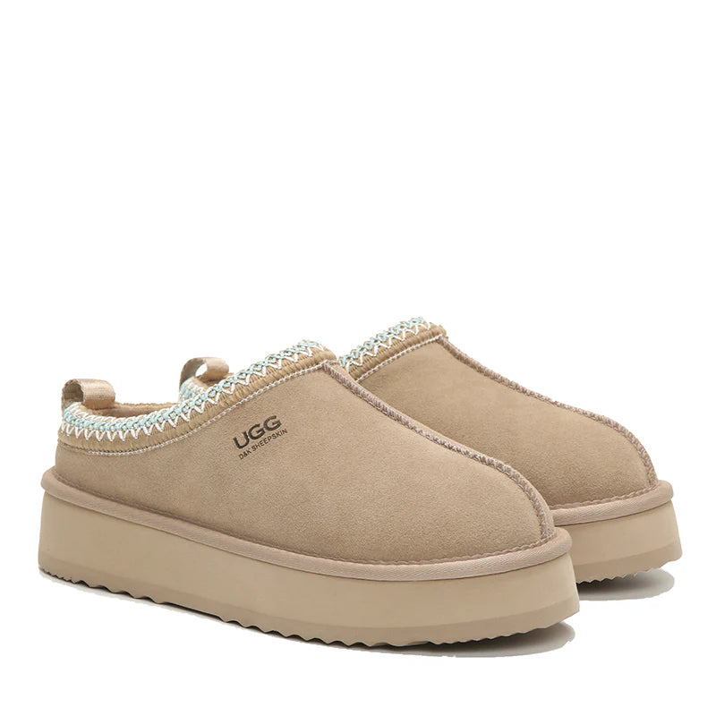 Platinum Tassie Platform Ugg Slippers