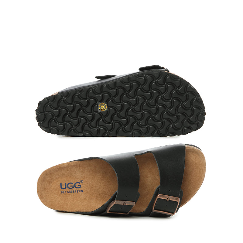 UGG Platinum Buckle Leather Slides