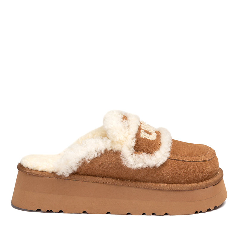 UGG Chloe Fluffy Platform Scuff