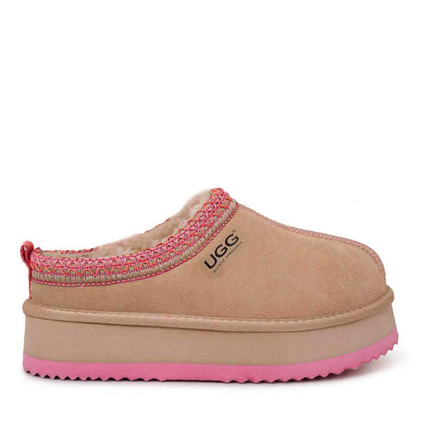 Premium Tassie Platform Ugg Slippers (Pink)