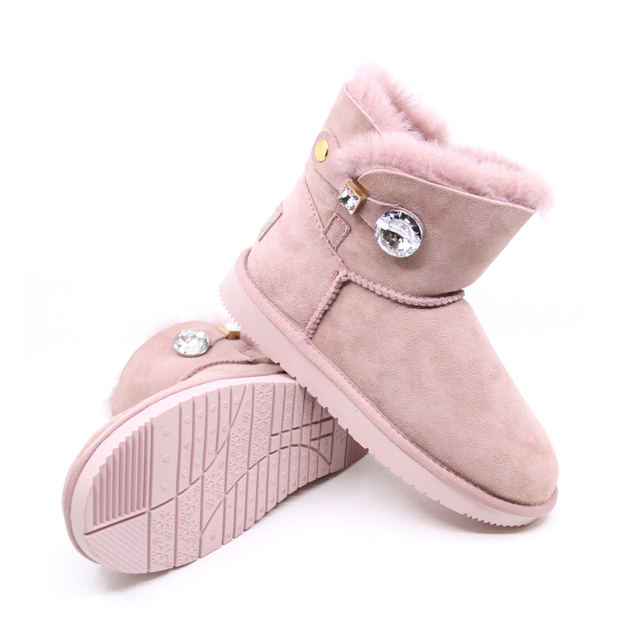 Ugg Women's Ugg Classic Mini Pink Crystal Mini Crystal Button