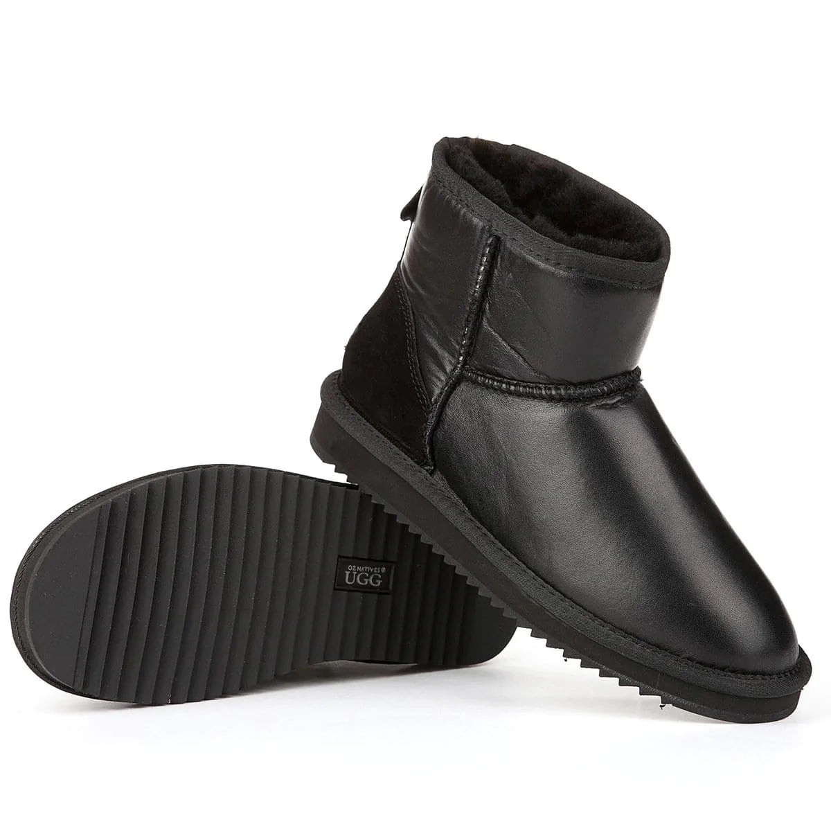 Black top leather uggs