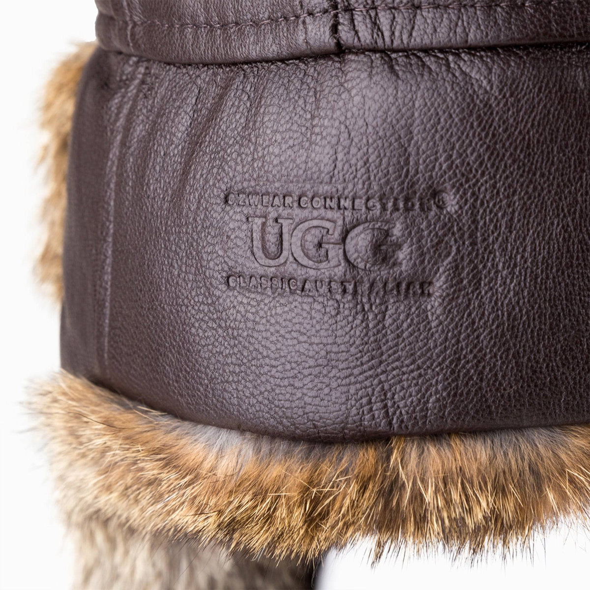 UGG Aviator Leather Hat with Rabbit Fur Original UGG Australia Classic